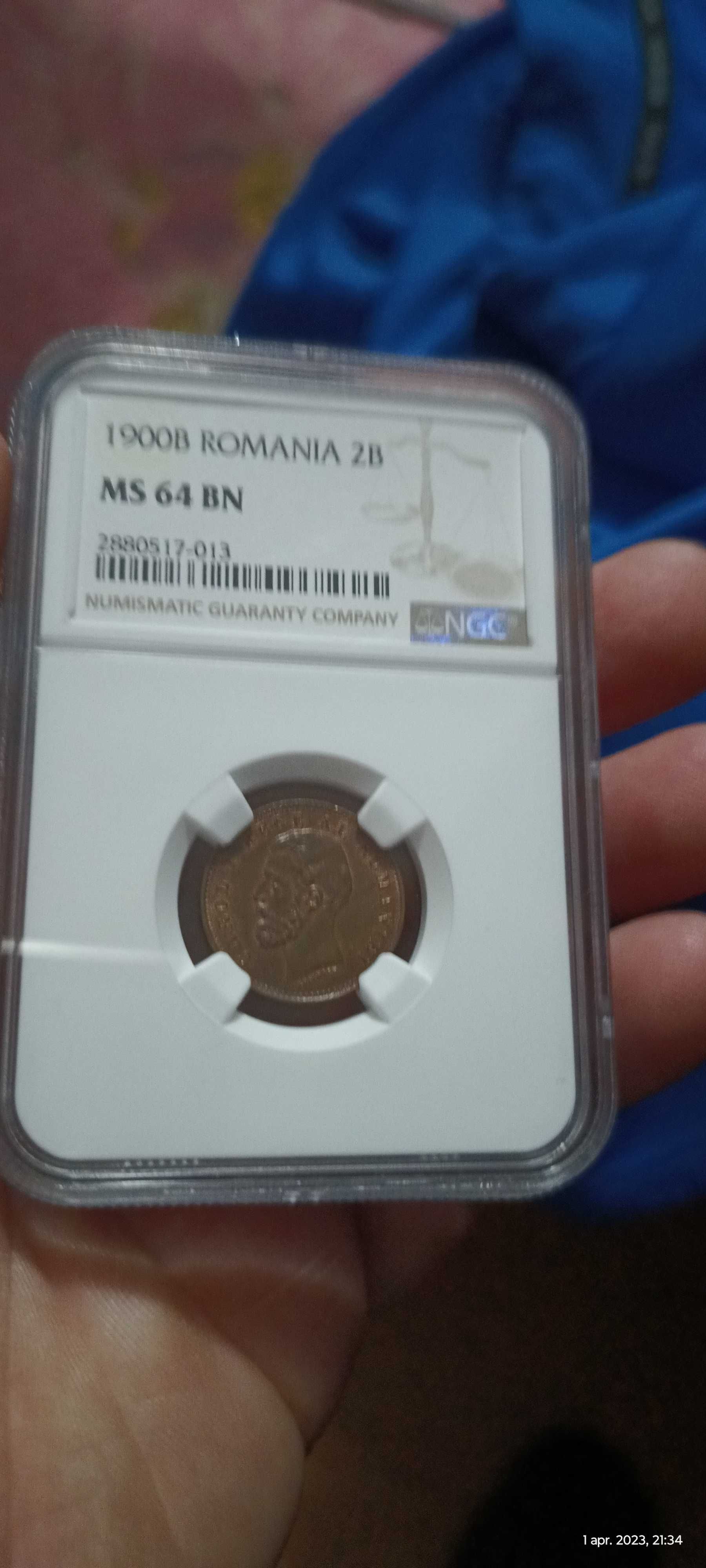 NGC 50 bani 1873, 1 leu 1914,. 500 lei 1941,.  2500 1946,. 2 bani 1900