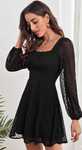 Rochie neagra noua eleganta model deosebit cu voal marime 38