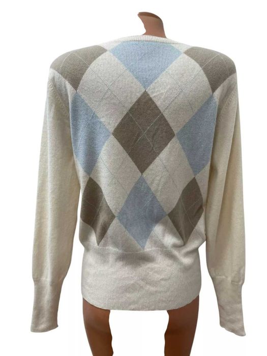 Дамски кашмирен пуловер размер L  100% КАШМИР екрю