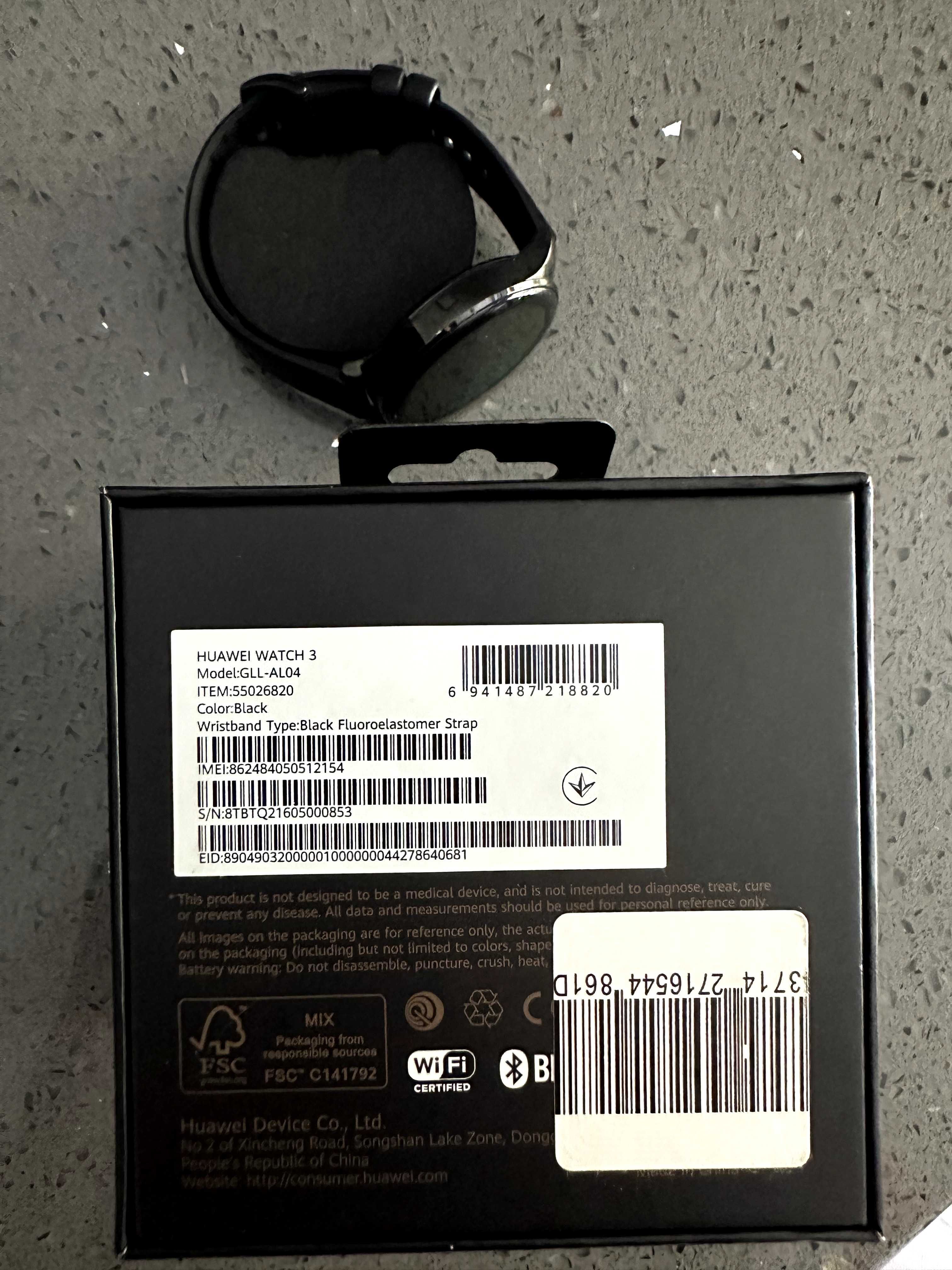 Смарт часовник Huawei Watch 3 - черен, 46 мм