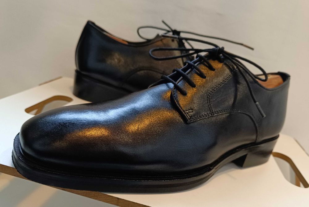 Pantofi derby 45 plain toe Walk London piele naturala moale