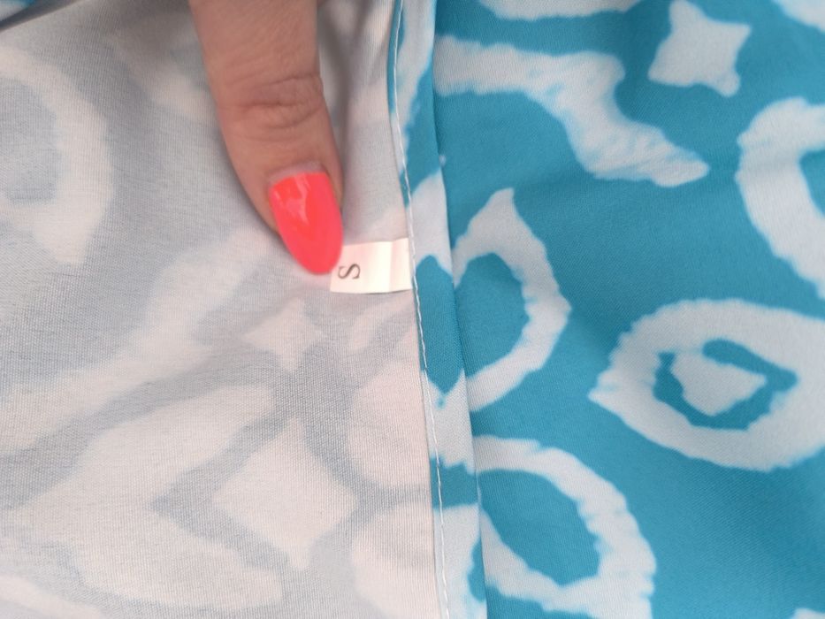 Rochie lunga de vara din vascoza racoroasa imprimeu aqua