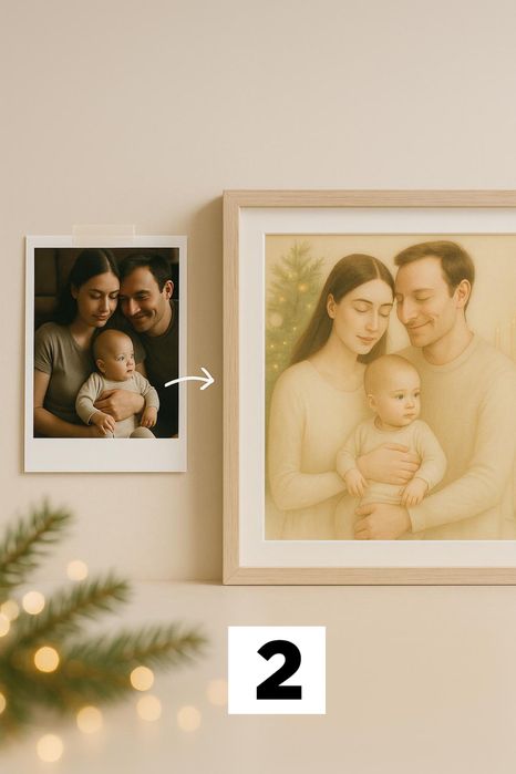 Portret digital personalizat- cadou de Craciun livrat online