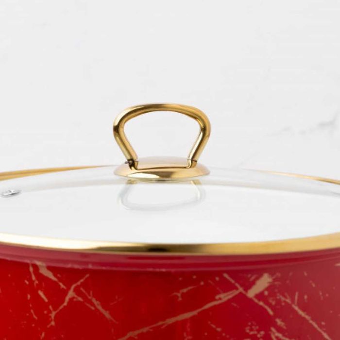 Тенджера Goldmann GM 8017-26R, 26x16см.\8.5л., Емайл,Червена