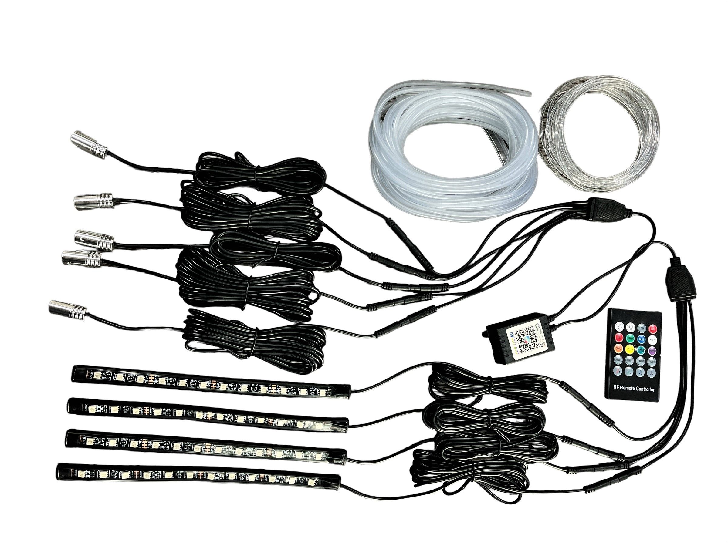 Kit fir neon led RGB + banda led RGB 22CM cu telecomanda 12V