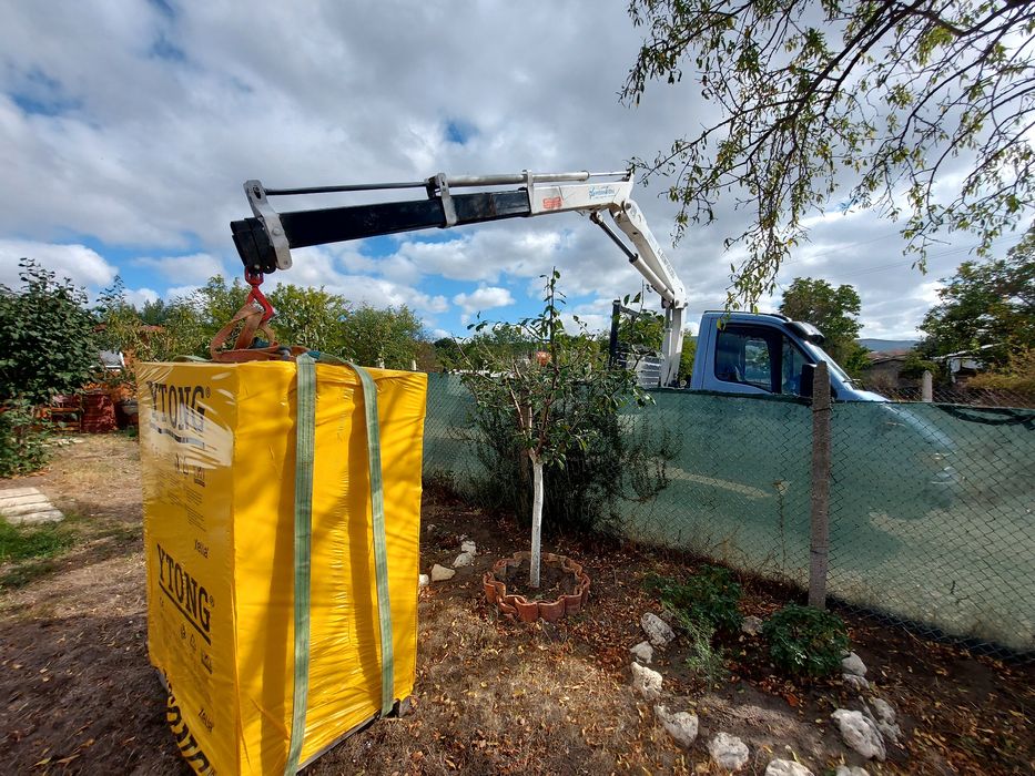 Транспортни Услуги Тристранен Самосвал с КРАН-Варна