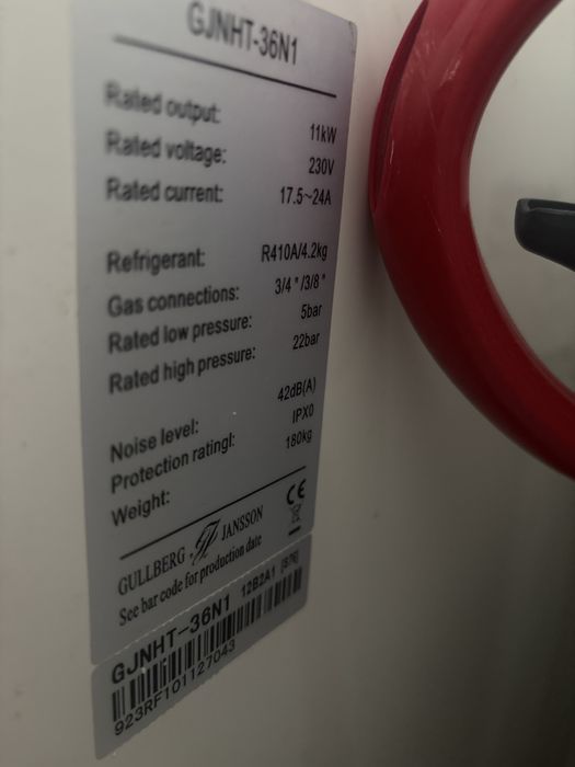 Pomoa de caldura Gullberg&jansson GJNHT 36N1 - 11 Kw Suedia