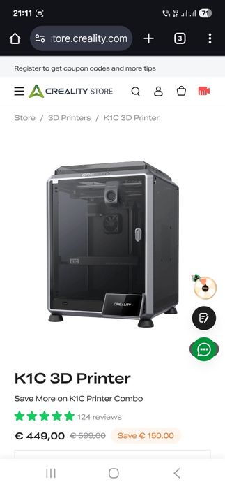 Creality k1c noua in cutie imprimanta 3d