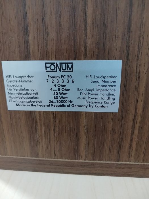 Vând boxă Fonum PC-20