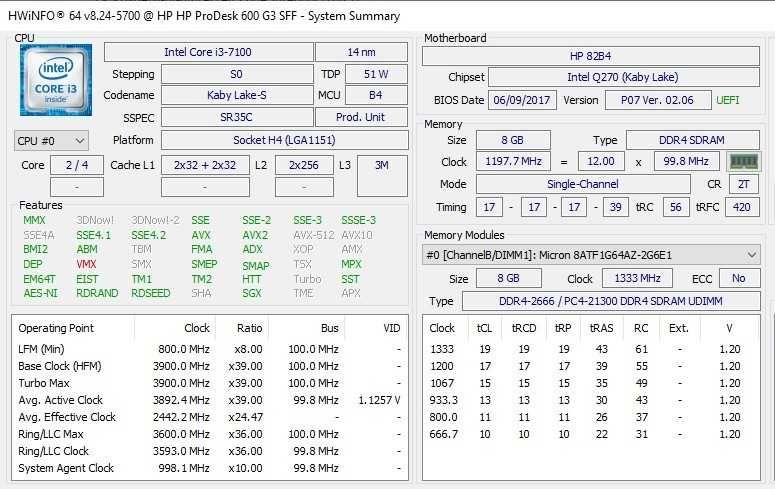 Компютър HP ProDesk 600 G3 SFF 7th generation/ NVMe + HDD/ Win 11
