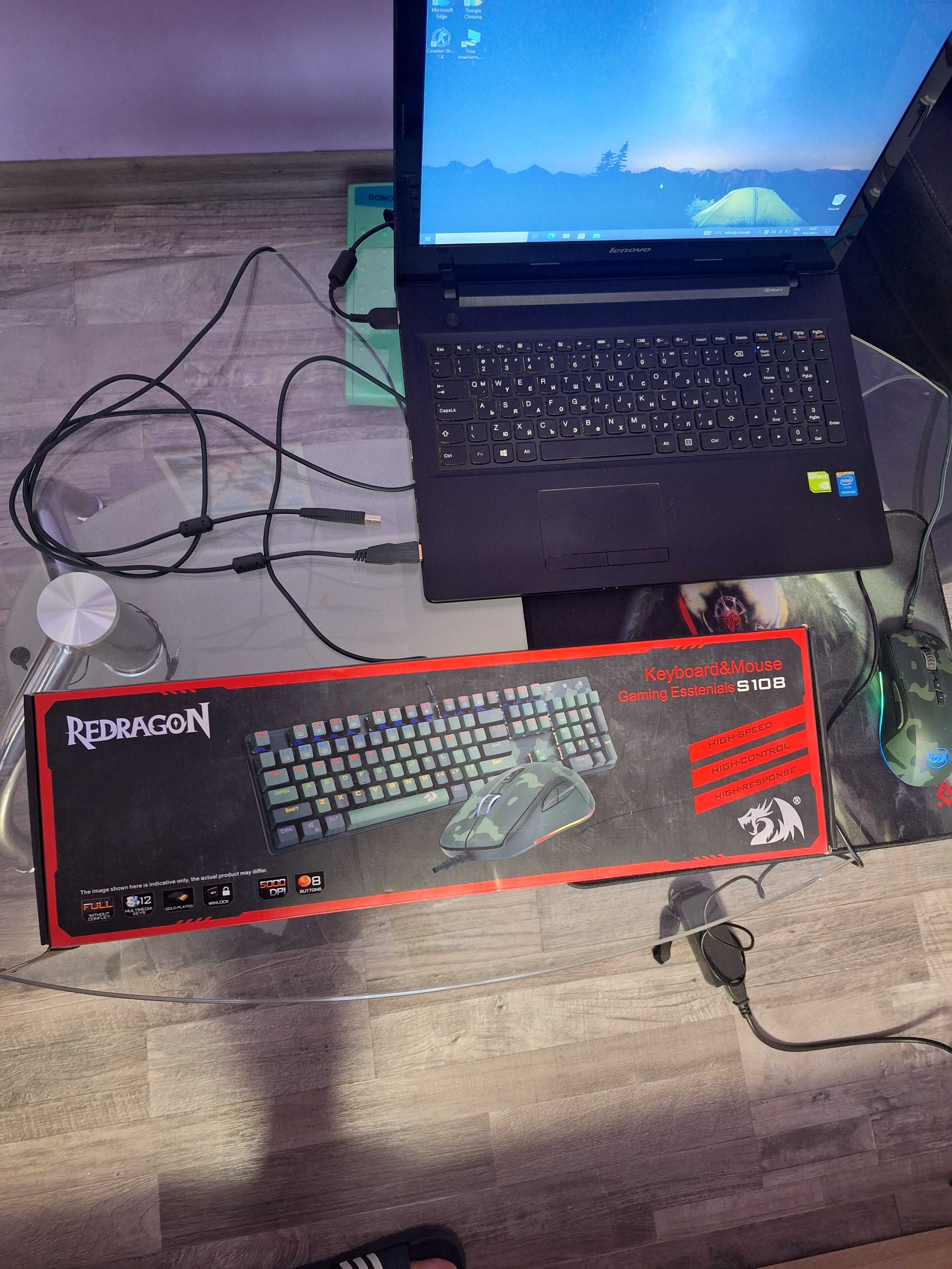 Механична клавиатура и МИШКА RED DRAGON RGB