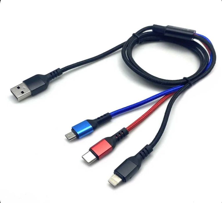 Кабель шнур для телефона тройной Новый