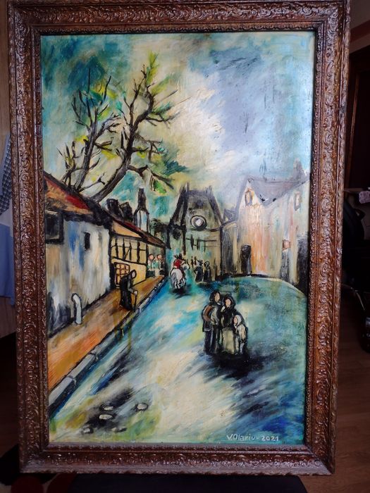 Tablou "Oraș medieval in nocturnă"