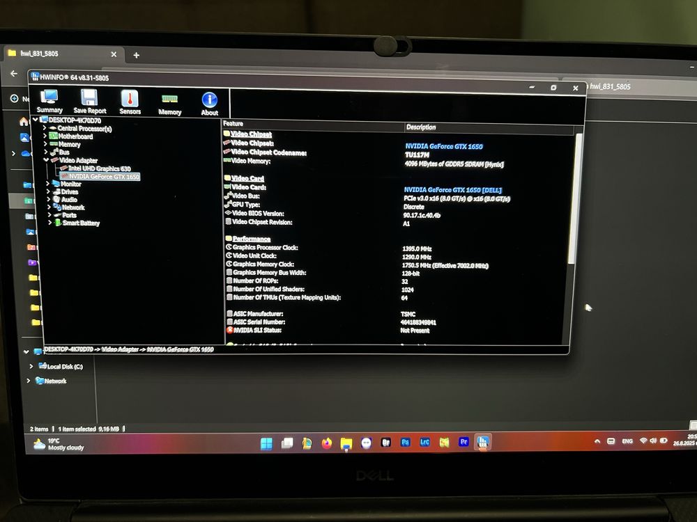 Dell XPS 7590 15.6" OLED 3840x2160 i7-9750H 16GB 512GB SSD GTX 1650