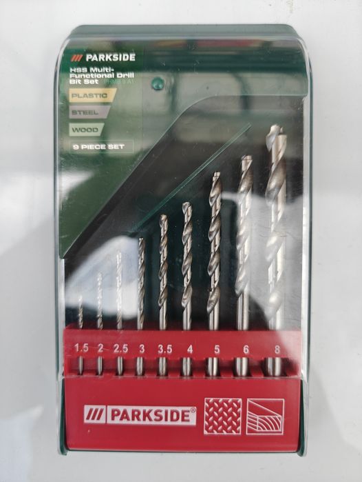 Set 9 burghie Parkside PHMB 9 A1 METAL plastic  trusa găurit