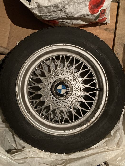 Jante R15 4x100 replica BBS + cauciucuri 195 60 R15 dot vechi