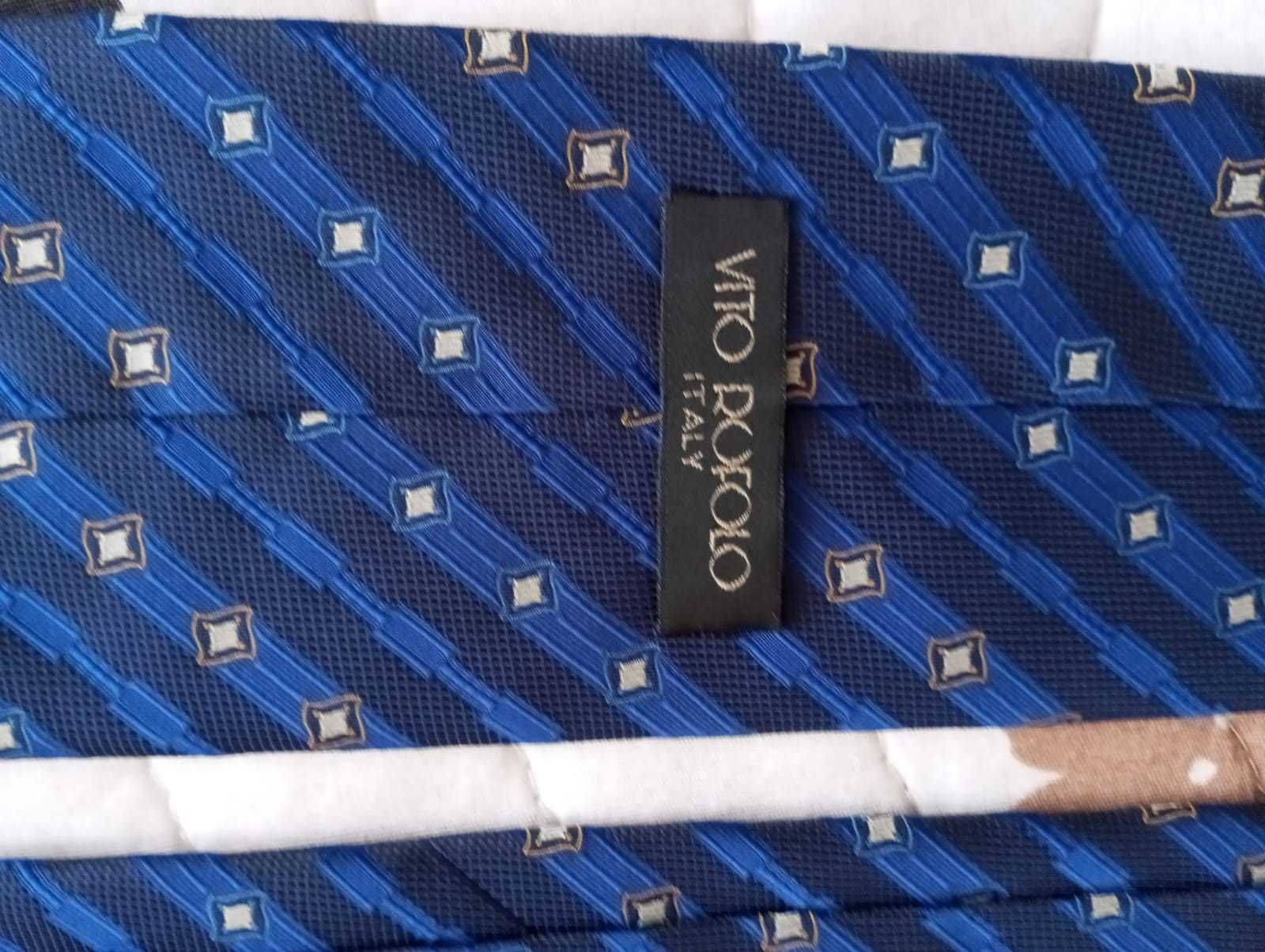 Cravata albastra cu model Vito Rofolo