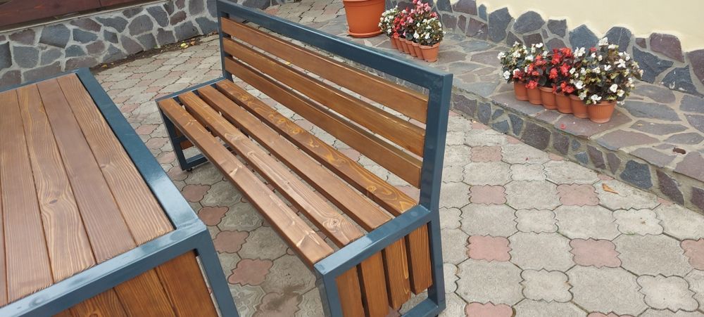 Mobilier terasa, gradina, curte,banca , masa fier si lemn  HoReCa