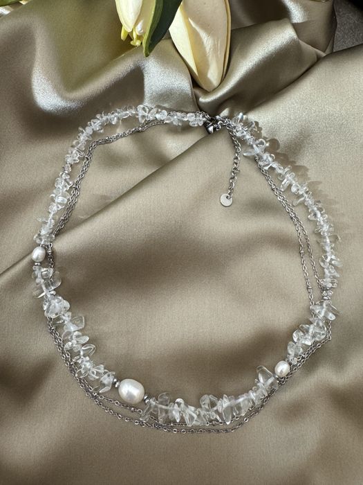 Колие чокър планински кристал