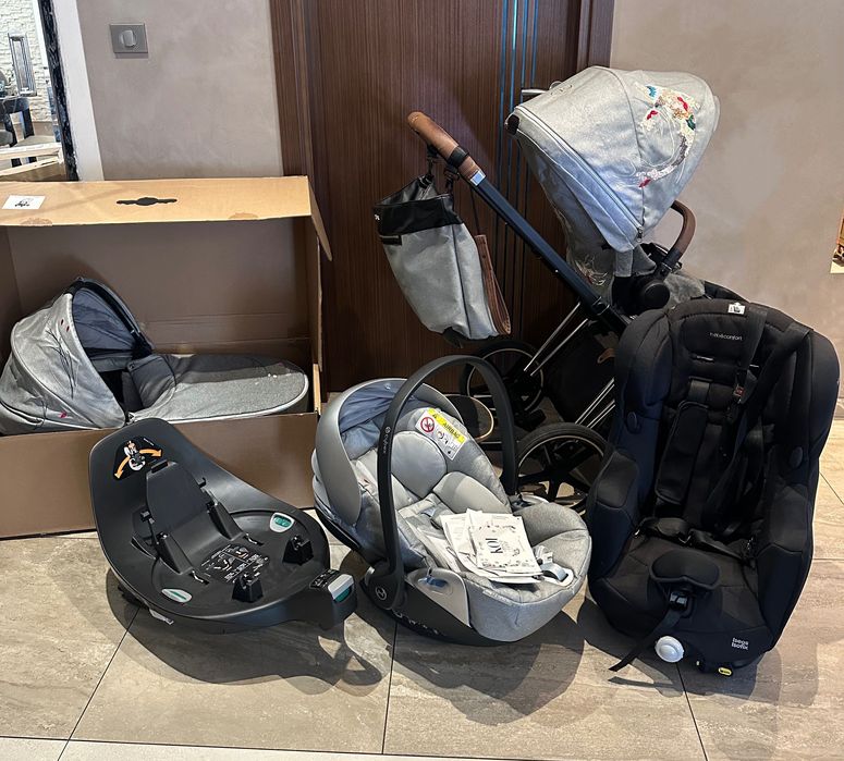 Cybex Priam KOI–пълен комплект 3в1(люлка.седалка.кошница.шаси и др.)