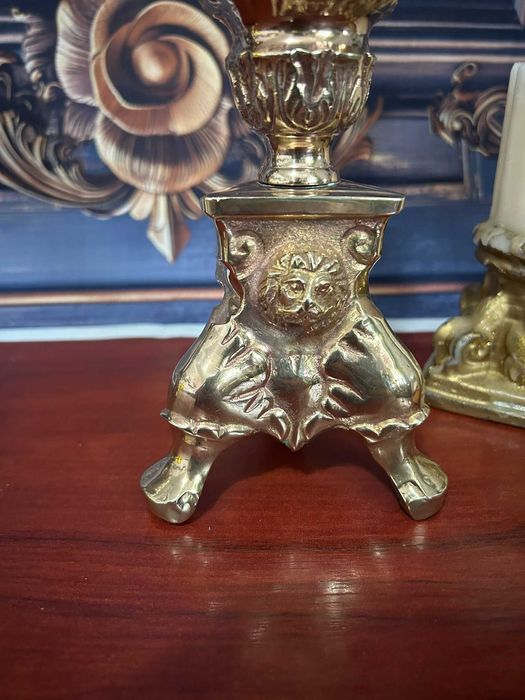 DN514 Set 2 sfesnice masive superbe mari 1,2kg 34cm h 10,5 cm diametru