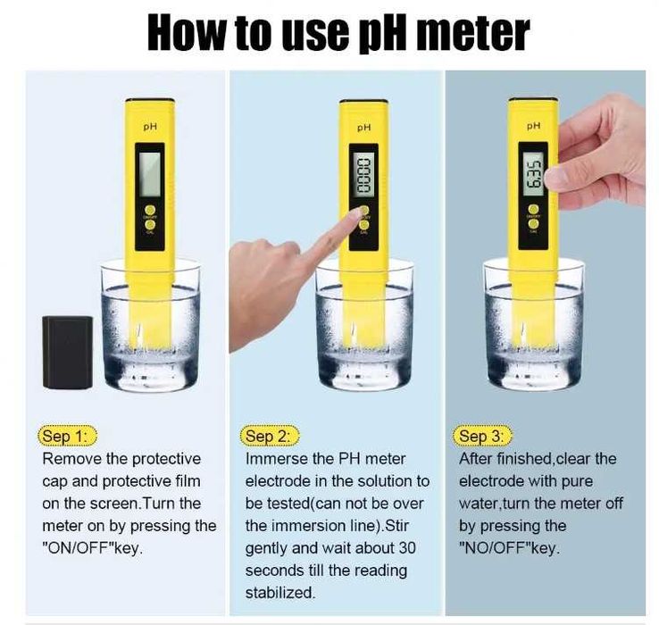 измерване качеството на водата  с  pH метър цифров тестер