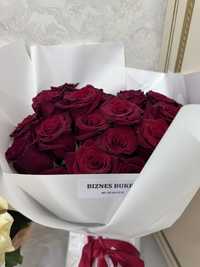 25 красных роз. Свежие 12000 тг срочно