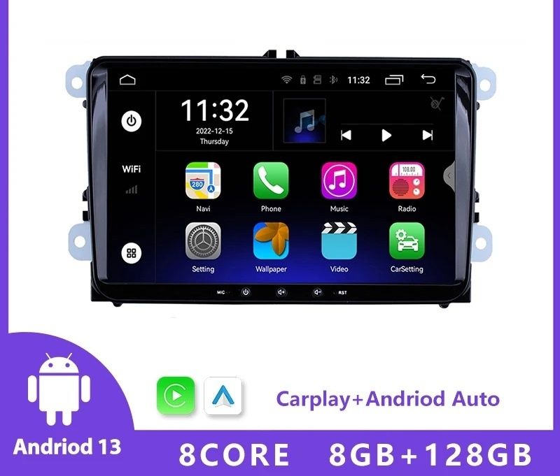 Unitate player Android 9 inci 8GgRAM 128GbROM VW Skoda SEAT navigatie