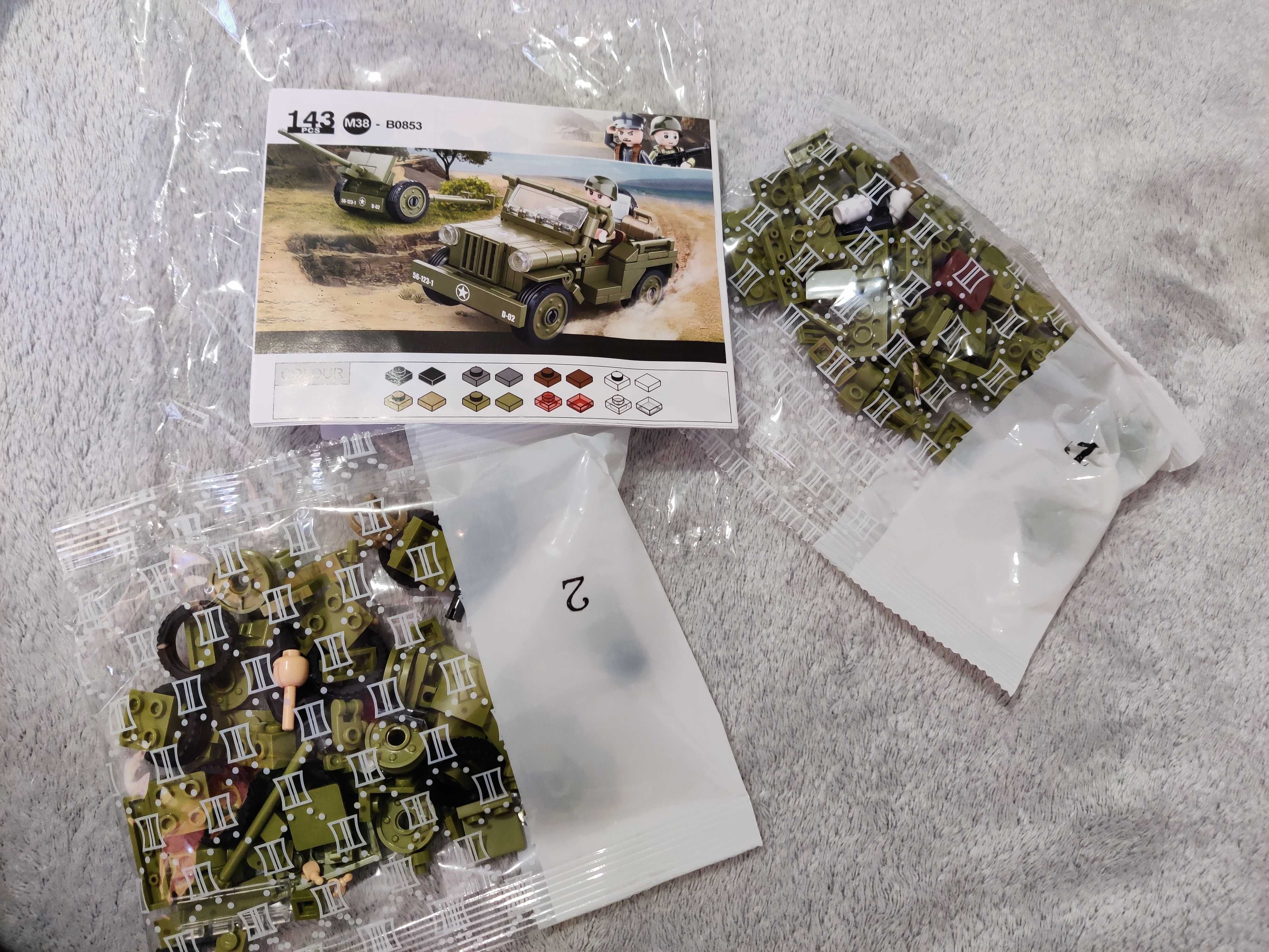 Joc constructii cu piese compatibil Lego Army car 143 piese 1 figurina
