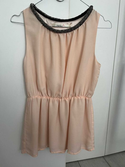 Vand bluza eleganta fara maneci culoarea somon S