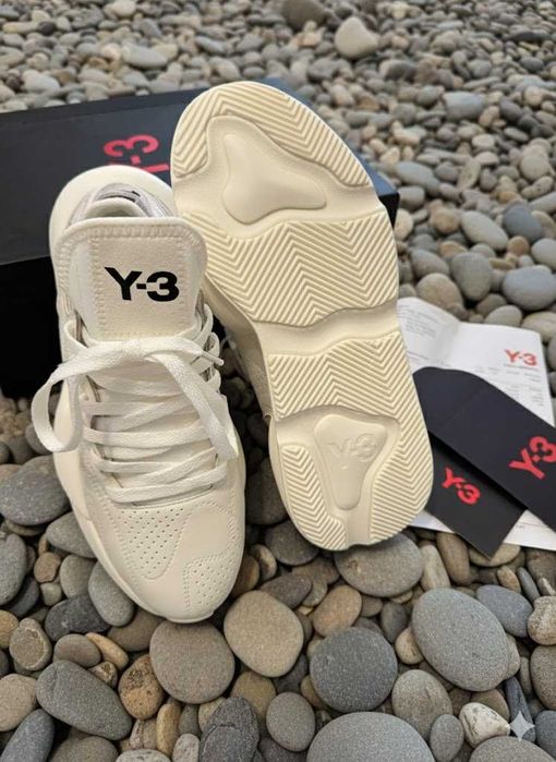 Adidasi Y3 Kaiwa Alb - Full Box - Piele Naturala