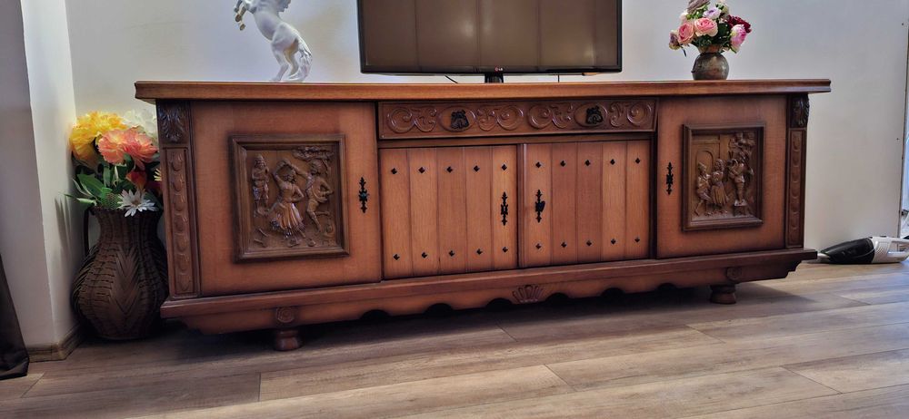 Comoda TV vintage  lemn masiv