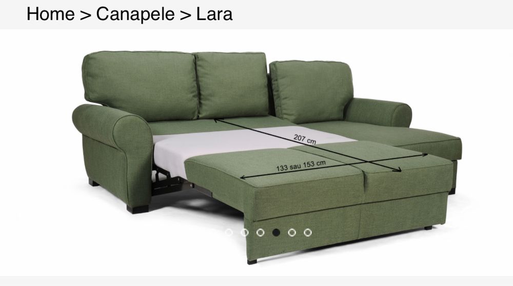 Canepea extensibila Mobila Dalin coltar cu spatiu de depozitare