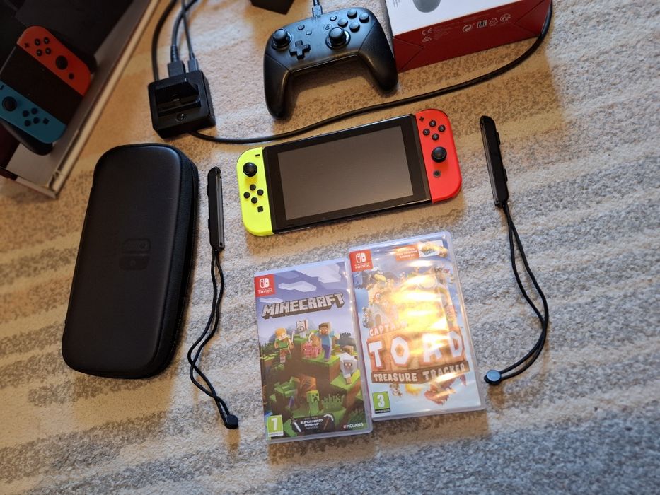 Nintendo switch + controller wireless + 3 jocuri