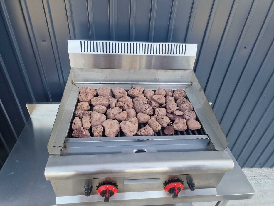 Gratar cu Roca Vulcanica si Grill din fonta,5 kg de roca inclusa