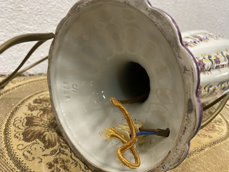 Голяма италианска лампа от порцелан