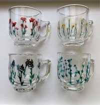 Стъклени чаши, рисувани ръчно