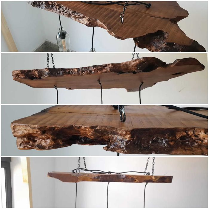 Plafoniera in stil industrial din lemn exotic