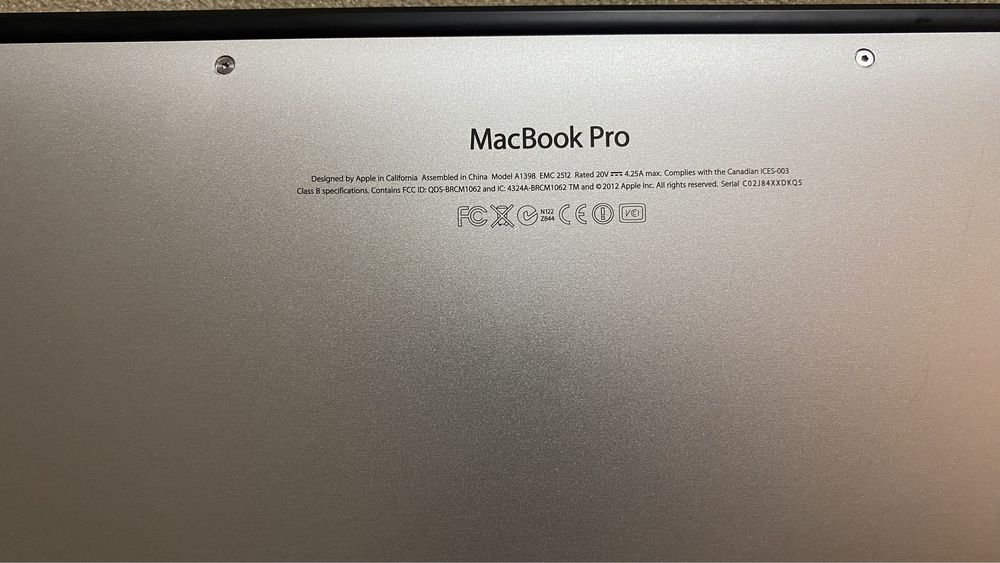 Macbook 15.4 A1398 1 TB