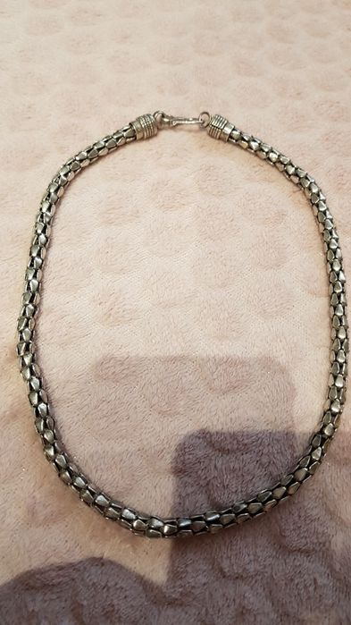 Superb lant argint masiv vintage 925 impletit sarpe,stare foarte buna