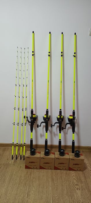 SET 4 Lansete Feeder 3.0m ROBINHAN Bolentino + 4 Mulinete FL QFB5000