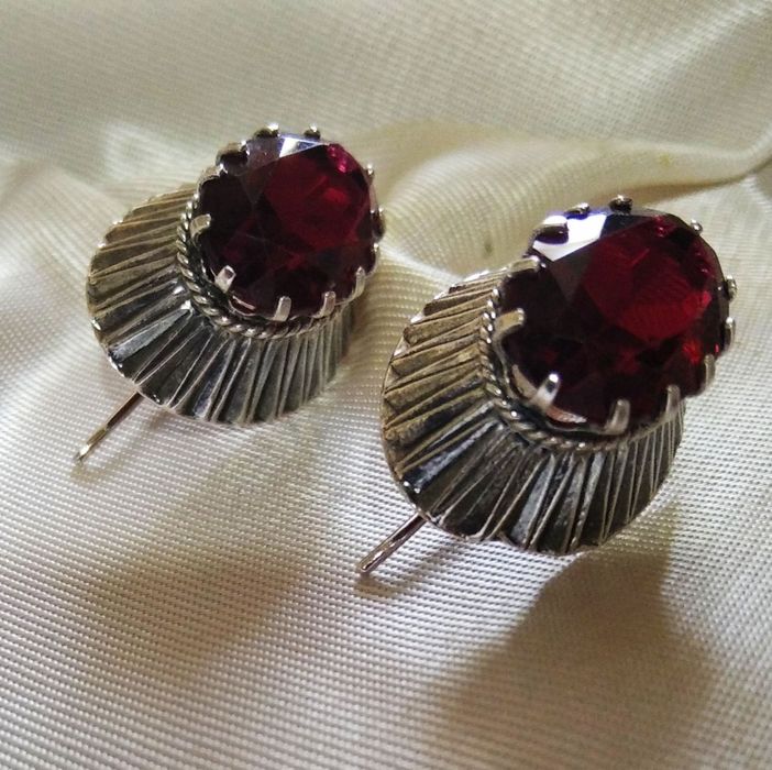 Винтажные серьги, серебро 875,916  пробы