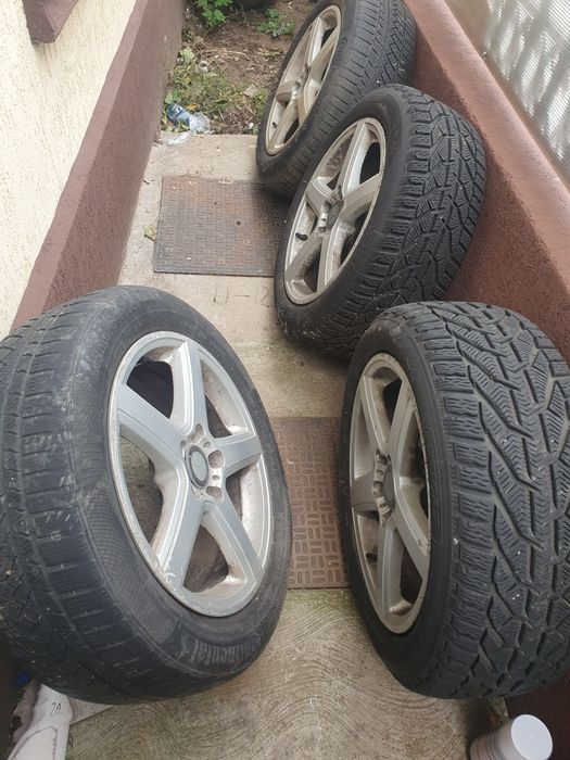 Jante w212 pe17 cu cauciucu sau schimb cu diverse 225 50 17 iarna