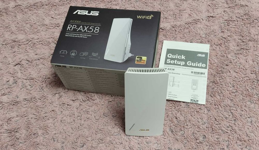 Extender AiMesh WiFi 6 AX3000 Asus RP-AX58, 160MHz channels