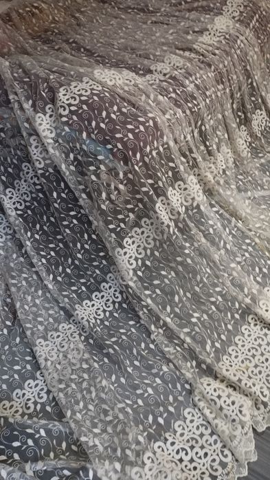 Тюль белая красивая 7 метров