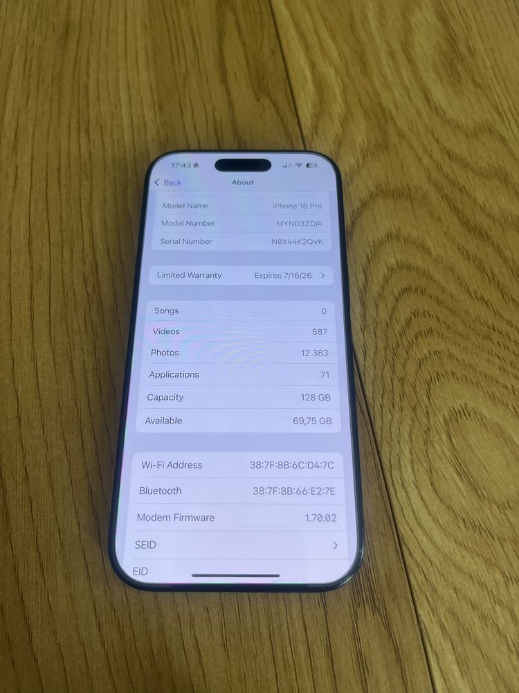 Бартер iPhone 16 pro 128gb black на 1 месец