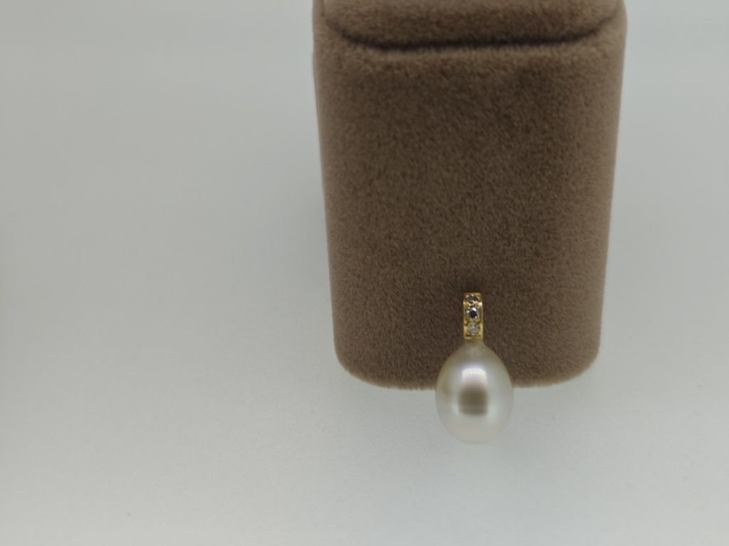 Pandantiv aur 18k 2.59gr cu perla și diamante naturale (r)