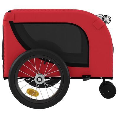 vidaXL Remorcă bicicletă animale companie, roșu/negru, oxford/fier