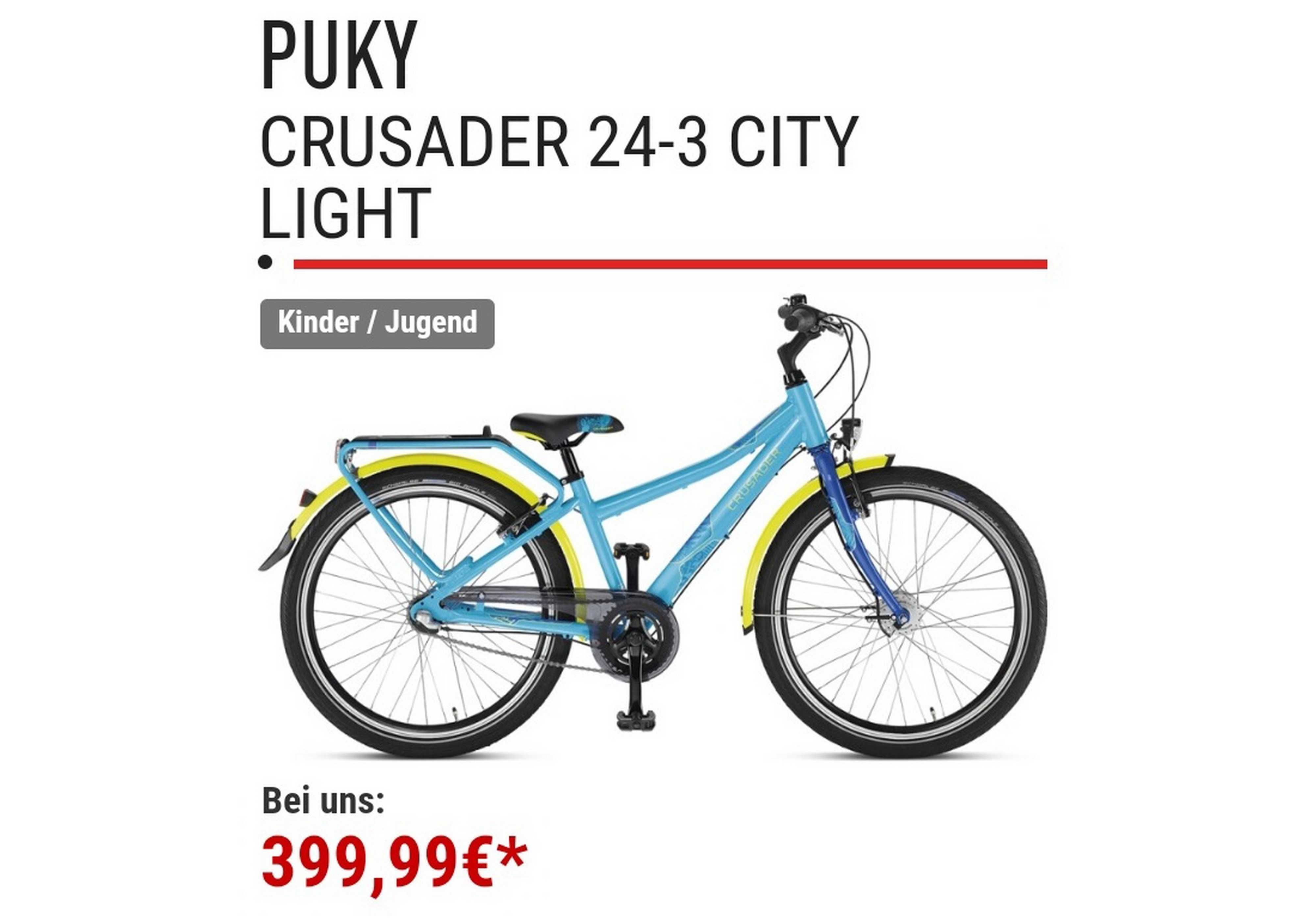 Bicicletă copii 24’ Puky Crusader light, 7 viteze, ALUMINIU - albastru