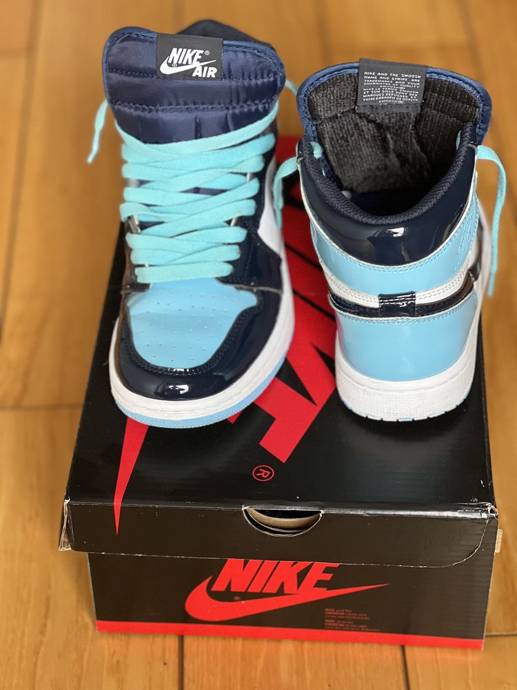 Air Jordan 1 Retro High UNC Patent Nike Tie Dye  4 University Blue